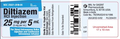 Principal Display (25021 319 05 Diltiazem Hci Injection Vial Label)